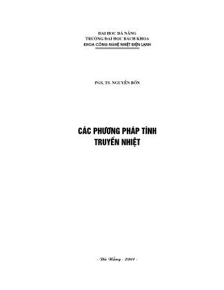Giáo trình Các phương pháp tính truyền nhiệt (Phần 1) - Nguyễn Bốn