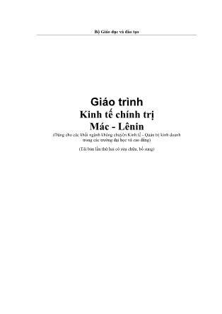 Giáo trình Kinh tế chính trị Mác - Lênin
