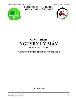 Giáo trình Nguyên lý máy (Phần 1) - Vương Thành Tiên