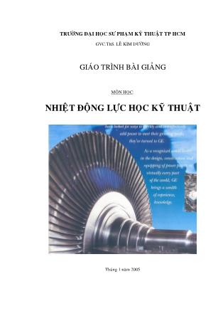 Giáo trình Nhiệt động lực học kỹ thuật