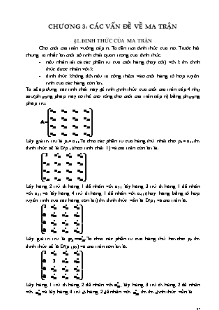 Giáo trình Phương pháp tính - Chương 3: Các vấn đề về ma trận (Phần 1)