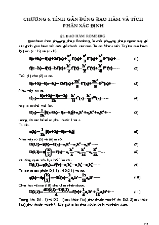Giáo trình Phương pháp tính - Chương 6: Tính gần đúng đạo hàm và tích phân xác định