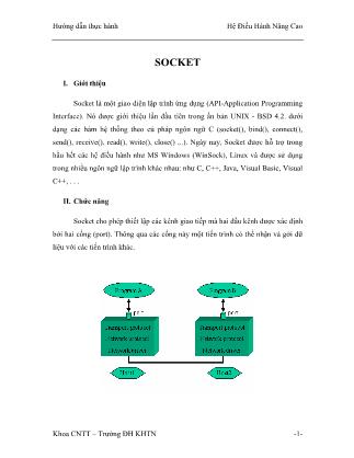Hướng dẫn thực hành môn Hệ điều hành nâng cao - Bài: Socket