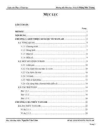 Luận văn Giải số bằng Matlab