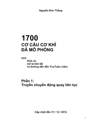 Tài liệu 1700 Cơ cấu cơ khí đã mô phỏng - Phần 1: Truyền chuyển động quay liên tục