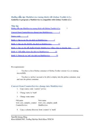 Tài liệu Hướng dẫn tạo MathService tương thích với Globus Toolkit 4.2.x - Nguyễn Quang Hùng