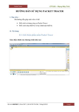 Tài liệu Hướng dẫn thực hành môn Mạng máy tính - Bài 9: Hướng dẫn sử dụng Packet Tracer
