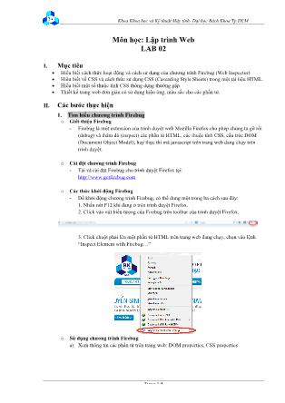 Tài liệu thực hành môn Lập trình Web - Lab 02