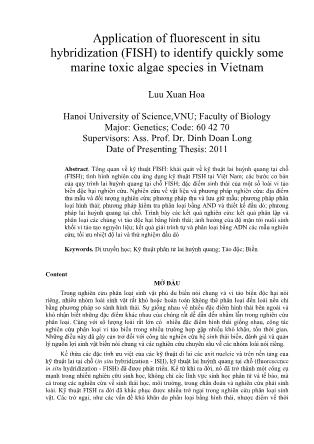 Application of fluorescent in situ hybridization (FISH) to identify quickly some marine toxic algae species in Vietnam