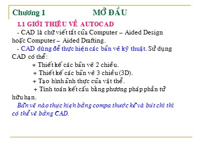 Bài giảng AutoCad (Mới nhất)