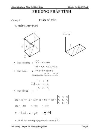 Bài giảng Chuyên đề Phương pháp tính - Chương 0: Phần bổ túc