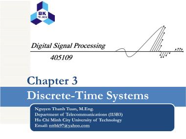 Bài giảng Digital signal processing - Chapter 3: Discrete-time systems - Nguyễn Thanh Tuấn