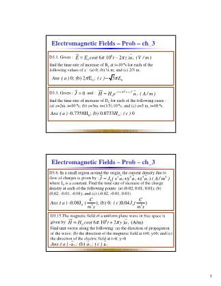 Bài giảng Electromagnetic Fields – Prob - Chapter 3 - Trần Quang Việt