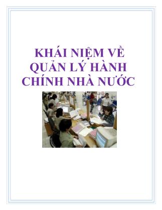 Bài giảng Khái niệm về quản lý hành chính nhà nước