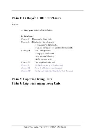 Bài giảng Kiến trúc Unix/Linux
