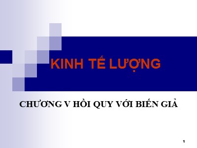 Bài giảng Kinh tế lượng - Chương 5: Hồi quy với biến giả