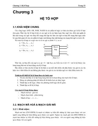 Bài giảng Kỹ thuật số ứng dụng - Chương 3: Hệ tổ hợp