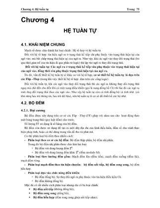 Bài giảng Kỹ thuật số ứng dụng - Chương 4: Hệ tuần tự