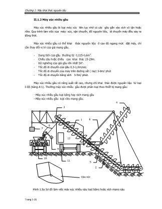 Bài giảng Máy và thiết bị sản xuất vật liệu xây dựng - Chương 1: Máy khai thác nguyên liệu (Phần 2)
