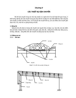 Bài giảng Máy và thiết bị sản xuất vật liệu xây dựng - Chương 5: Các thiết bị vận chuyển
