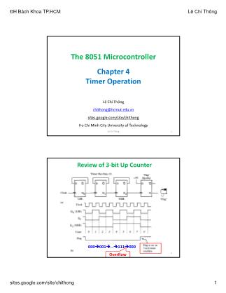 Bài giảng Microprocessing Systems - Chapter 4: Timer operation - Lê Chí Thông