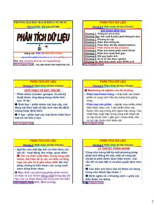 Bài giảng Phân tích dữ liệu - Chương 5: Phân nhóm dữ liệu (Cluster) - Nguyễn Thống
