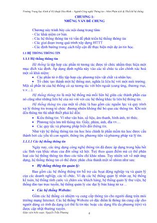 Bài giảng Phân tích & Thiết kế hệ thống - Chương 1: Những vấn đề chung - Nguyễn Trần Phương