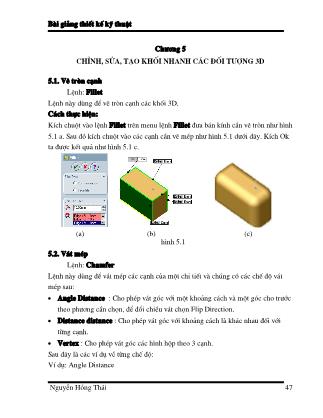 Bài giảng Thiết kế kỹ thuật - Chương 5: Chỉnh, sửa, tạo khối nhanh các đối tượng 3D
