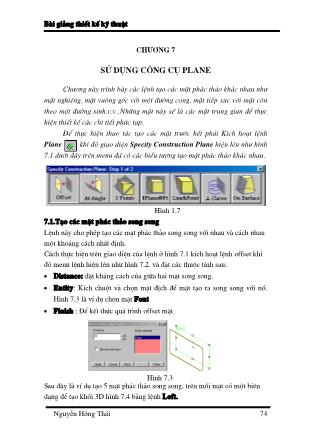 Bài giảng Thiết kế kỹ thuật - Chương 7: Sử dụng công cụ Plane