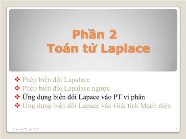 Bài giảng Toán kỹ thuật - Chương 5: Ứng dụng biến đổi Laplace vào phương trình vi phân