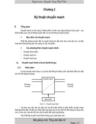 Bài giảng Tổng đài điện tử - Chương 2: Kỹ thuật chuyển mạch - Nguyễn Duy Nhật Viễn