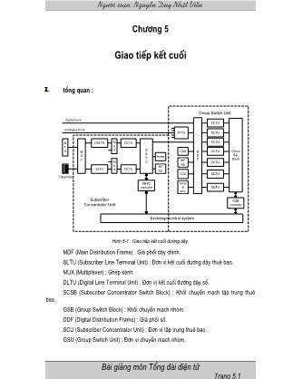 Bài giảng Tổng đài điện tử - Chương 5: Giao tiếp kết cuối - Nguyễn Duy Nhật Viễn