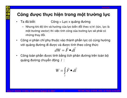 Bài giảng Trường điện từ - Chương: Công và năng lượng