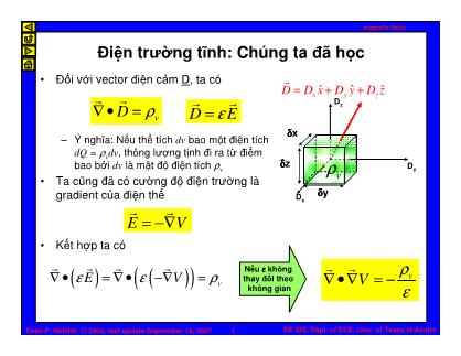 Bài giảng Trường điện từ - Chương: Điện trường tĩnh
