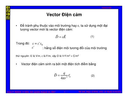 Bài giảng Trường điện từ - Chương: Định luật Gauss - Div