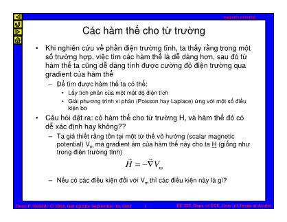 Bài giảng Trường điện từ - Chương: Từ trường