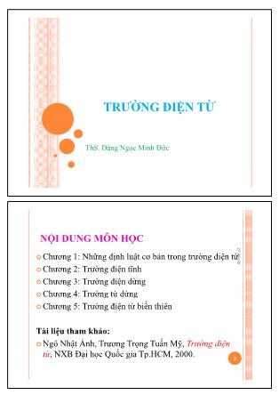 Bài giảng Trường điện từ - Đặng Ngọc Minh Đức