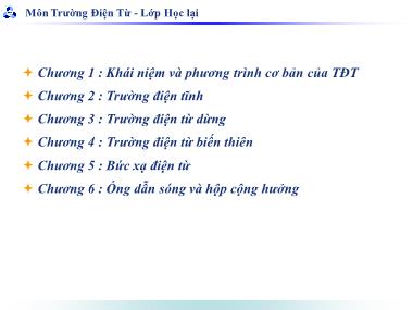 Bài giảng Trường điện từ (Dành cho lớp học lại)