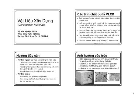Bài giảng Vật liệu xây dựng - Chương 1: Các tính chất cơ lý vật liệu xây dựng - Nguyễn Khánh Sơn
