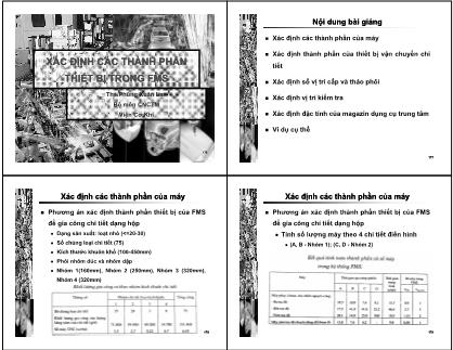 Bài giảng Xác định các thành phần thiết bị trong FMS - Phùng Xuân Lan
