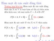 Bài giảng Xác suất thống kê - Chương 2.2: Hàm mật độ xác suất đồng thời