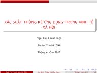 Bài giảng Xác suất thống kê ứng dụng trong kinh tế xã hội - Chương 1: Giới thiệu về môn học - Ngô Thị Thanh Nga