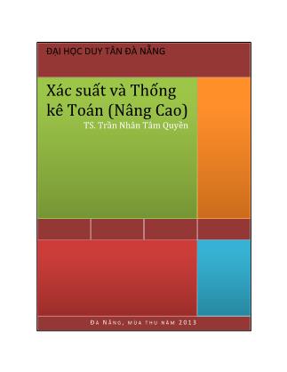 Bài giảng Xác suất và thống kê toán (Nâng cao) - Trần Nhân Tâm Quyền