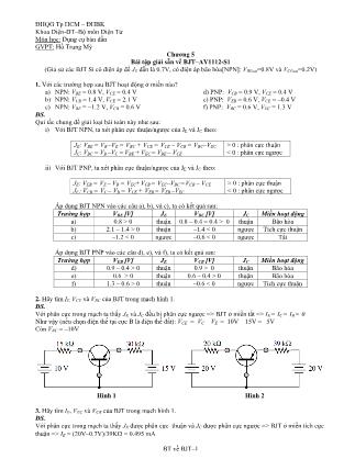 Bài tập Chương 5 môn Dụng cụ bán dẫn - Hồ Trung Mỹ