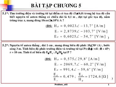 Bài tập Chương 5 môn Trường điện từ - Lê Minh Cường