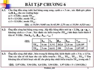 Bài tập Chương 6 môn Trường điện từ - Lê Minh Cường