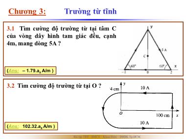 Bài tập môn Trường điện từ - Chương 3: Trường từ tĩnh