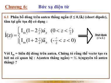 Bài tập môn Trường điện từ - Chương 6: Bức xạ điện từ