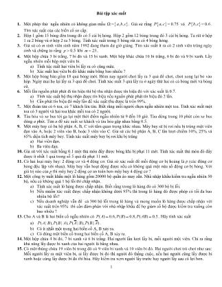 Bài tập môn Xác suất thống kê