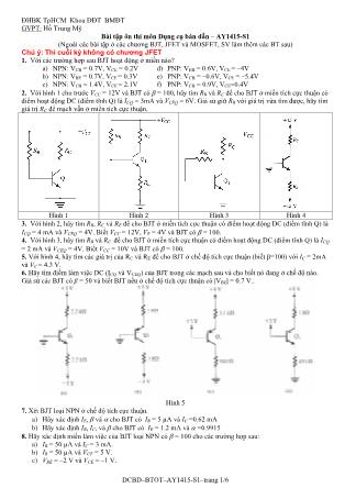 Bài tập ôn thi môn Dụng cụ bán dẫn -  Hồ Trung Mỹ